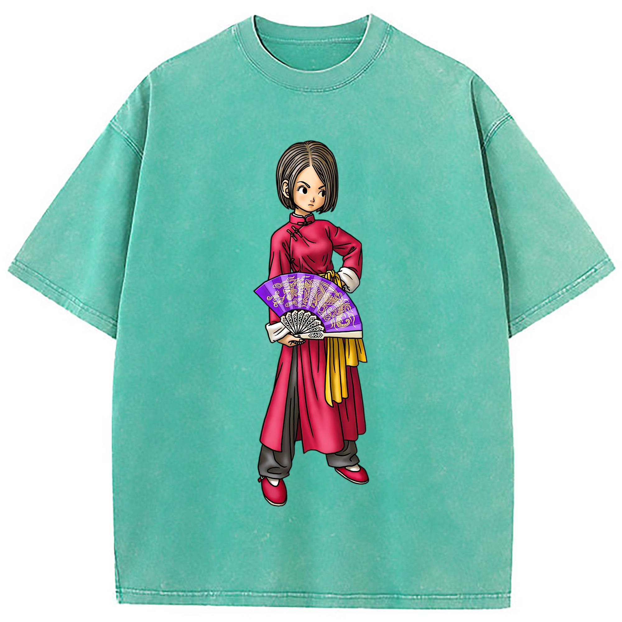 （画像用） ドラゴンクエスト Doragon Kuesuto Dragon Quest 綿100% ヴィンテージ風 半袖Tシャツ（フロントプリント）